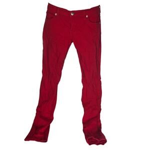 U-51 Authentic Denim Red Skinny Jeans Premium Stretch Colored Denim Size 7/8